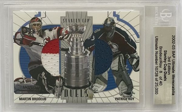 jersey karta BRODEUR/ROY 02-03 BAP Ultimate Memorabilia Stanley Cup Duels /40